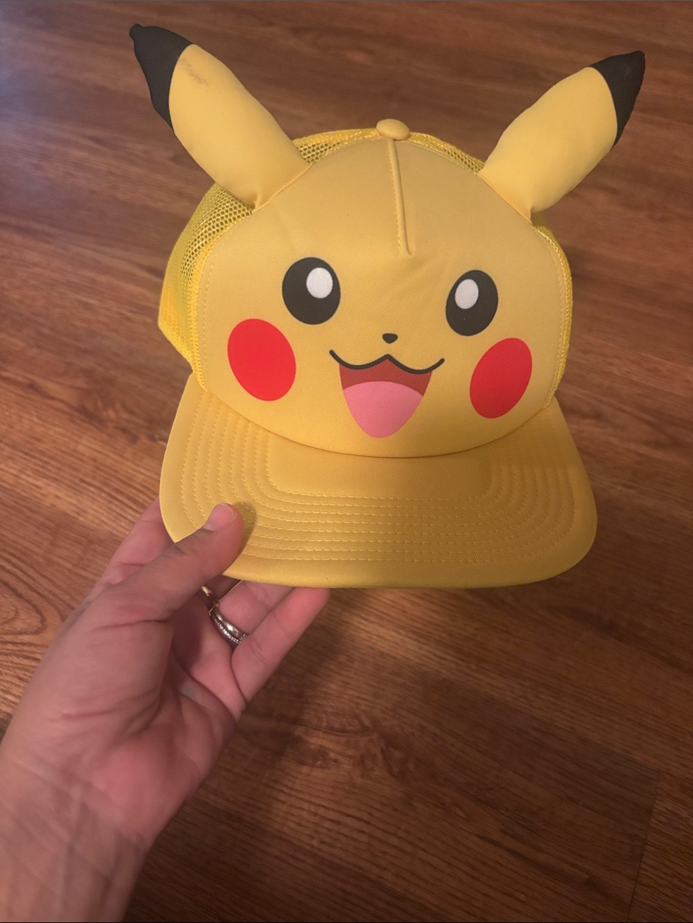 Pikachu Yellow Kids Hat with Ear Trucker Cap